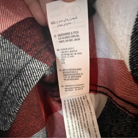 Hollister Men XL Burnt Orange White Black Plaid Thick Soft Flannel Button Shirt - Picture 12 of 14